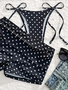 Women's <b>Bikini</b> with Shorts Custom Two Piece Halter Swimsuit Athletic Tummy Control Beach Bathing Suit Private Label OEM ODM - Product Image 4