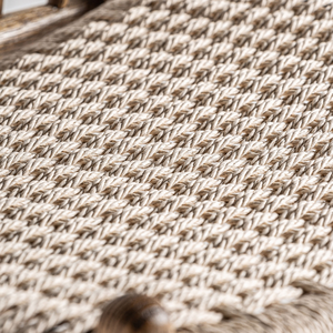 Sillón de Exterior Estilo Escandinavo Moderno, Asiento de Cuerda Tejida con Madera de Teca Sólida, Respaldo Ergonómico, Muebles de Patio Duraderos - Product Image 6