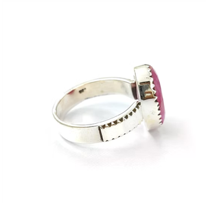 Bague cocktail personnalisée en argent sterling 925 avec rubis, vente en gros, grande pierre précieuse rouge de coupe ovale, fabricant de bijoux JAIPUR SILVER - Product Image 3