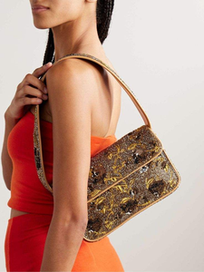 Sac à bandoulière floral de créateur fait main, broderie sophistiquée, perles, sac de mode, travail de couture - Product Image 2