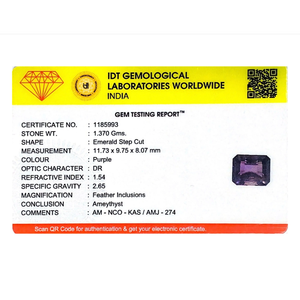 Emerald Cut 6.85 Ct Natural Amethyst Loose Gemstone for Fine Jewelry - Product Image 4