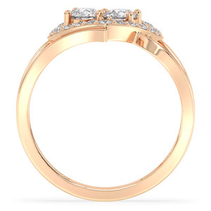 Bague d'amour REYES en forme de cœur éternel avec moissanites taille ronde, en argent sterling 925 plaqué or 14K et rhodium, bijoux fins - Product Image 6