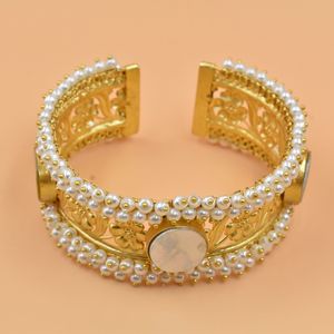 latest trending <b>indian</b> fashionable handmade designer goldplated brass Traditional look openable <b>bangle</b> for girls and wome - Product Image 5