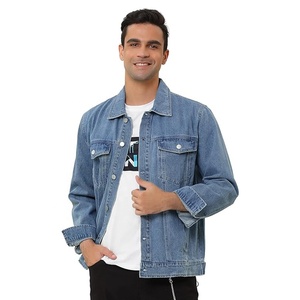 Veste en jean d'hiver pour homme, boutonnée sur le devant, 100% coton, coupe-vent, respirante, vêtements de travail décontractés, logo personnalisé OEM - Product Image 1