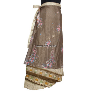 Best Discount on Vintage Silk <b>Wrap</b> Around <b>Skirt</b> 100 Pcs Silk Maxi <b>Skirt</b>/ Vintage <b>Skirt</b> Indian Reversible Vintage Long Silk <b>Wrap</b> - Product Image 3