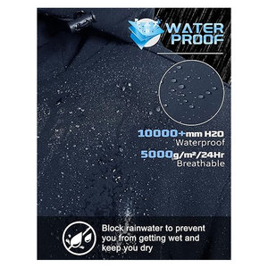 Men's Hooded Softshell <b>Jacket</b> Lightweight Waterproof <b>Fleece</b> <b>Lined</b> Windbreaker Rain <b>Jacket</b> for Winter Outdoor Hiking and Travel - Product Image 2