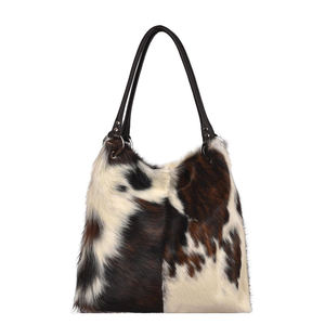 Hair-on-Hide Cowhide Leather Tote <b>Bag</b> Genuine Western Style Tan Leather Handbag for Women Rustic Cow Print Shoulder <b>Bag</b> - Product Image 6