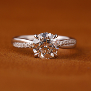 Bague en or blanc 14 carats de style classique avec diamant de laboratoire CVD HPHT, bijoux de fête pour femmes, pour mariage et fiançailles - Product Image 1