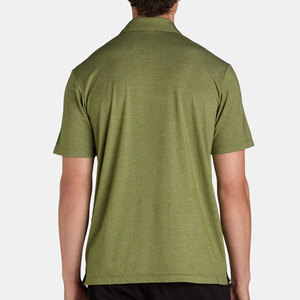 Polo personnalisé en polyester, vêtements de sport vert respirant pour homme, haut pour entraînement professionnel en salle de sport, vêtements décontractés, nouveau style technique - Product Image 3