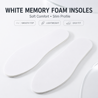 Semelles intérieures en mousse à mémoire de forme blanches OEM en gros, souples, respirantes, absorbant les chocs, à découper sur mesure pour chaussures de marche, bottes de travail et baskets