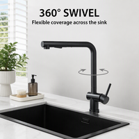 Robinet de cuisine en laiton massif 59, mitigeur d'évier à poser pivotant à 360° avec bec extractible, eau chaude et froide, emballage personnalisé CE