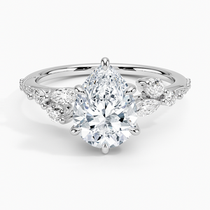 Anillo BOJ 0152 con Corte de Pera, Plata 925, Engaste de Puntas para Alivio de Migrañas, Anillo Solitario con Diamante de 2ct, Color D, VVS1, Moissanita Certificada por GRA - Product Image 1