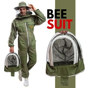 Traje de Apicultura Ventilado con Doble Velo en Poliéster Verde Oliva Resistente al Calor hasta 150°C - Product Image 1