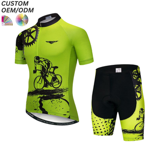 Ensemble maillot et short de cyclisme personnalisé avec logo imprimé, 100 % polyester, séchage rapide, respirant, OEM ODM pour commandes en gros - Product Image 5
