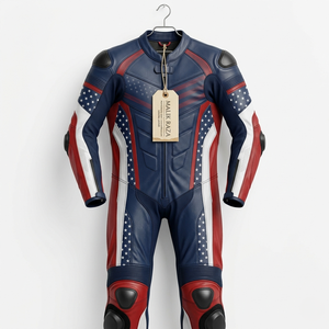Combinaison de moto en cuir sur mesure, confectionnée à la main, tenue de motard pour la piste - Product Image 5