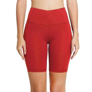 Custom yoga shorts High Waist Gym Shorts Nylon Breathable Workout Leggings Scrunch Butt Wide Waistband Cotton Woman Yoga Shorts - Product Image 1