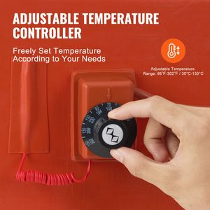 Calentador de Tambor Metálico de 1200 Vatios con Termostato Ajustable, Banda Calefactora de 10 Pulgadas de Ancho para Barriles de 55 Galones, 86-302 Fahrenheit, Voltaje 380V - Product Image 4