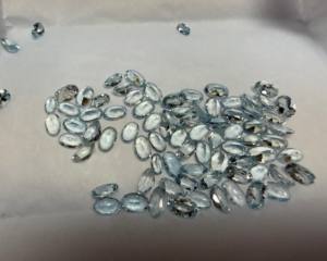 Aguamarina Natural, Corte Esmeralda, Ovalada, 5x3MM, Gema Facetada |   Piedra de Aguamarina Azul Ovalada Suelta para la Elaboración de Joyas - Product Image 4