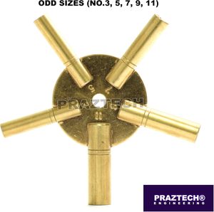 PRAZTECH® 10-in-1 Clock Winding Key Set | Dual Brass Keys Sizes 2–11 | Universal Clock Repair & Winding <b>Tool</b> - Product Image 2