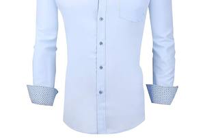 Camisa de vestir para hombre, nueva moda, precio económico OEM, súper calidad, transpirable, logotipo/colores personalizados, camisa de vestir para hombre de última tendencia. - Product Image 2
