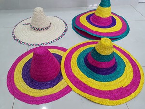 Chapeau Sombrero 100% en Paille Naturelle Tressé à la Main Rayé Décontracté pour Restaurants, à Accrocher aux Murs, Offre aux Clients une Ambiance Festive pour les Dîners - Product Image 6