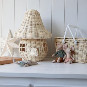 บ้านของเล่นเด็กทำมือจากหวายธรรมชาติรูปทรงเห็ด ของเล่นเด็กทรงบ้าน - Product Image 6