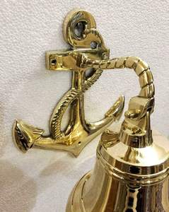 Campana Náutica de Latón para Montar en la Pared con Cuerda, Campana Marina Vintage Colgante para Decoración del Hogar - Product Image 5