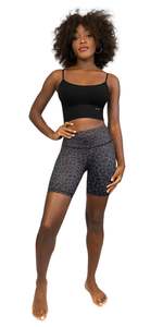 Shorts Activewear pour Femme à Taille Basse, Imprimé Floral, en Tricot Spandex, Coupe Droite, Fermeture à Cordon, Séchage Rapide - Product Image 1