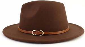 Wholesale <b>Western</b> Felt Fedora <b>Hat</b> with Leather Buckle Band - Product Image 3