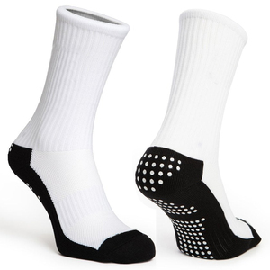 Custom White Crew <b>Socks</b> With <b>Black</b> Heel And Toe For Running Breathable Cotton Athletic <b>Socks</b> For Adults Summer Wear - Product Image 1