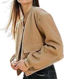 Blouson universitaire court en laine pour femme, dernier design, avec tissu imprimé, style Letterman, teint uni, pour les fans de baseball - Product Image 5