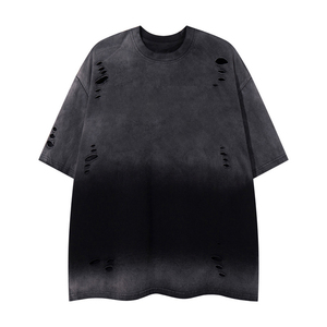 Camisetas Oversize con Efecto Desgastado y Lavado Ácido, 100% Algodón, Hombros Caídos, para Streetwear y Casual, Unisex - Product Image 3