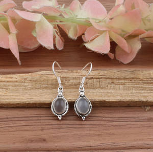 Pendientes de Piedra Lunar Blanca Natural, Plata de Ley 925, Pendientes Geométricos Largos, Piedra de Nacimiento de Junio, Joyería de Lujo para Bodas y Fiestas - Product Image 1