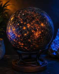Grande sphère de sodalite fluorescente de 20 kg, cristal naturel réactif aux UV, pierre minérale luminescente, pièce de décoration de luxe rare pour la maison - Product Image 4