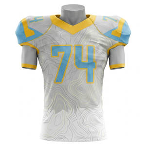 Maillots de football américains personnalisés en gros, coupe ample, col en V, surdimensionnés, respirants, séchage rapide, écologiques, 100% coton - Product Image 3