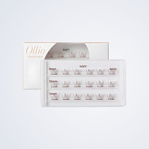 Extensions de cils coréennes Ollio Pearl Mascara Salon, extensions de cils en pack individuel, faux cils brun doux - Product Image 5