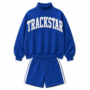 ชุดเสื้อสเวตเชิ้ตและกางเกงขาสั้นทรงหลวมสำหรับผู้หญิง รุ่น Trackstar รุ่น TS-SET-045 - Product Image 1