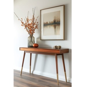 Wooden <b>Console</b> <b>Table</b> With Multiple <b>Storage</b> Shelves For Entryway Hallway Living Room Home Organization - Product Image 3