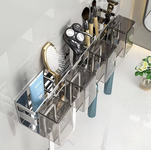 Soporte de pared para cepillos de dientes de acero inoxidable 304, sin perforaciones, organizador de baño, estante de almacenamiento para 2, 3 o 4 cepillos de dientes - Product Image 4