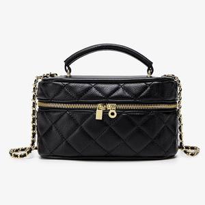 Sac à bandoulière matelassé en cuir PU de luxe à motif géométrique, sacoche à chaîne pour femme, fermeture éclair, usage quotidien - Product Image 2