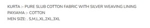 DESIGNER COTTON SILVER WEAVING WORK <b>MENS</b> <b>KURTA</b> WITH PAYJAMA WINE 67570-6 - Product Image 2