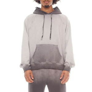 Sweat à capuche personnalisé avec logo, délavé à l'acide, pour homme, 100% coton gris, style hip-hop, polaire d'hiver respirant, coupe ample, 380g - Product Image 4