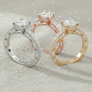 Anillo de Compromiso con Diamante Cultivado en Laboratorio Stonewels, Chapado en Oro Rosa de 14K, Corte Milgrain, Estilo Vintage, Certificado y Personalizado - Product Image 3