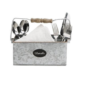 Organizador de Metal galvanizado con divisores resistentes para cubiertos, condimentos, cubiertos de fiesta, organizador de mesa - Product Image 6