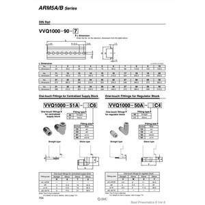 Raccords pneumatiques SMC à connexion rapide pour bloc régulateur VVQ1000-50A-C4 - Product Image 1
