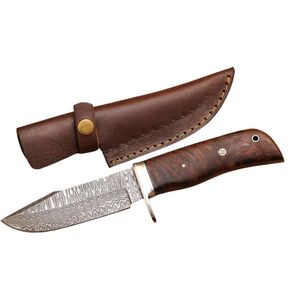 Couteau de camping EDC en acier Damas fait main sur mesure, manche en bois mosaïque, poinçon Damas, fabrication OEM - Product Image 4