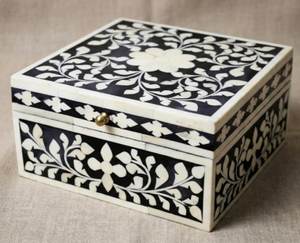 Boîte de rangement décorative artisanale en os incrusté pour bijoux, coffret à souvenirs haut de gamme pour la maison, le bureau, les boutiques et l'hôtellerie - Product Image 5