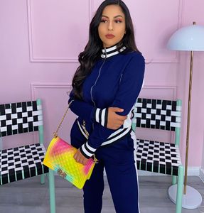 <b>Women</b> Tracksuit 2 Piece Set Zipper <b>Jacket</b> Long Pants Sporty Color Blocking Full Sleeve Turn-down Collar Spandex Polyester - Product Image 2