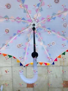 Designer Traditional Punjabi Entry Umbrella | <b>Decorative</b> Indian <b>Wedding</b> Parasol for Haldi & Mehendi | Multicolored Lace Chatri - Product Image 4