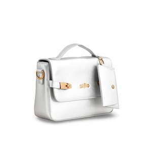 Bolso de hombro formal plateado para mujer - Product Image 2